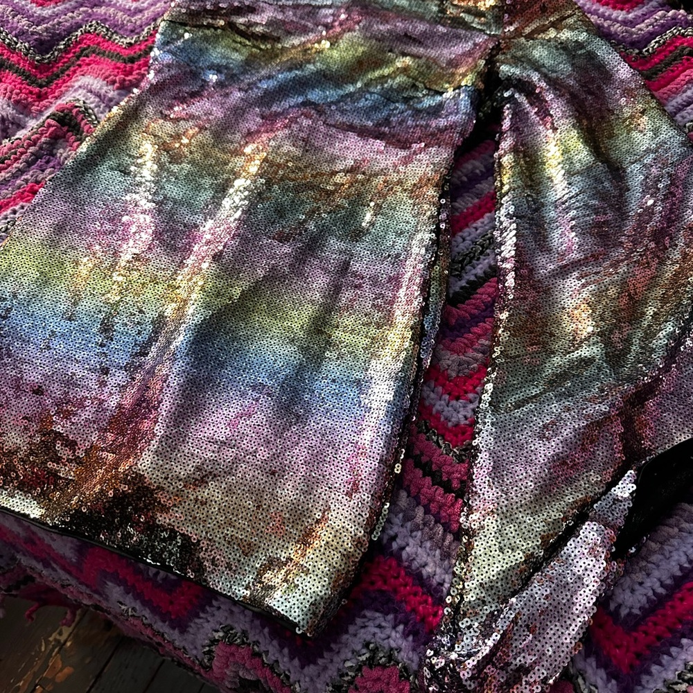 Elegant Multicolor Sequin Mini Dress